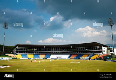 View of the Pallekele International Cricket Stadium is pictured during ...