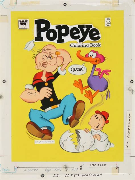 1978 Popeye Coloring Book Original Artwork