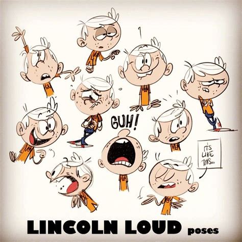 Lincoln Loud poses/expressions | Character design, Loud house ...