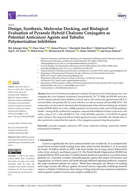 Pdf Design Synthesis Molecular Docking And Biological Evaluation