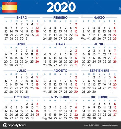 Calendario Semanal Para Imprimir 2020