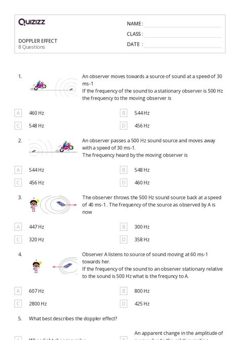 Grade Doppler Effect Worksheet Pdf