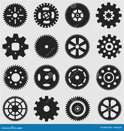 Mechanical Cogs And Gear Wheel Stock Vector Illustration Of Solid