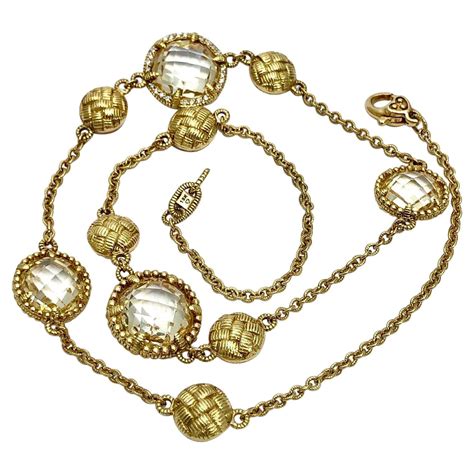 Judith Ripka Diamond Gold Necklace For Sale At 1stdibs