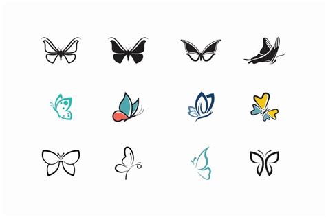 Set of Butterfly vector logo design