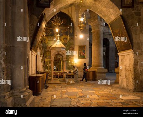 Interior Of The Church Of The Holy Sepulchre Christian Quarters Old City Jerusalem Israel