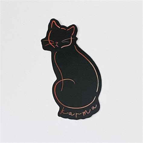 Karma Is A Cat Sticker Etsy