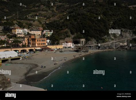 Beach at Monterosso al Mare in Italy Stock Photo - Alamy