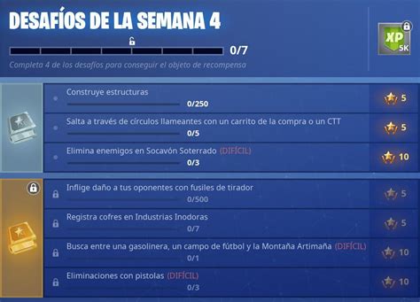 Guía De Fortnite Temporada 5 Desafíos De La Semana 4