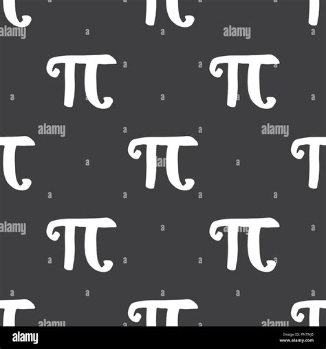 Pi Symbol Seamless Pattern Vector Illustration Hand Drawn Sketched