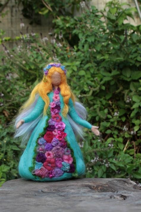 Needle Felted Waldorf Wool Garden Fairy Wool Standing Doll Etsy