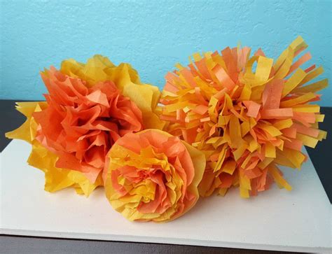 Tissue Paper Marigolds DIY - The Crafty Chica