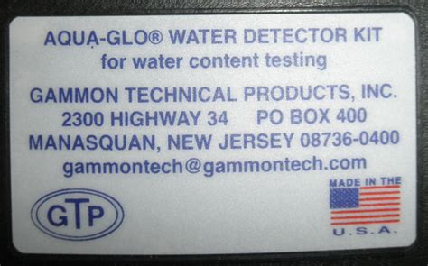 Gammon Gtp 322 Aqua Glo Water Detector Kit Fuel Contamination Tester