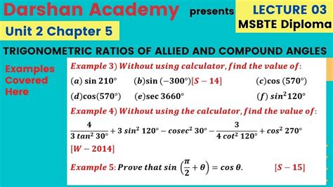 Trigonometry Lec Chap Msbte Diploma St Sem Basic