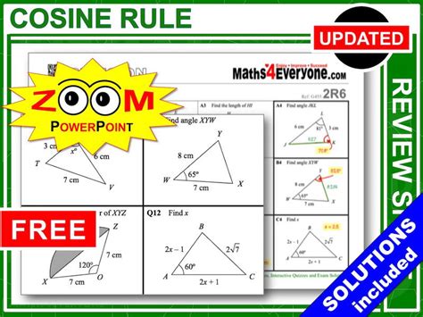 Gcse Revision Cosine Rule Teaching Resources