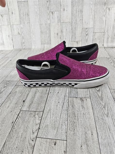 Vans Skate Pink Glitter Slide On Shoes Skeakers Women Gem