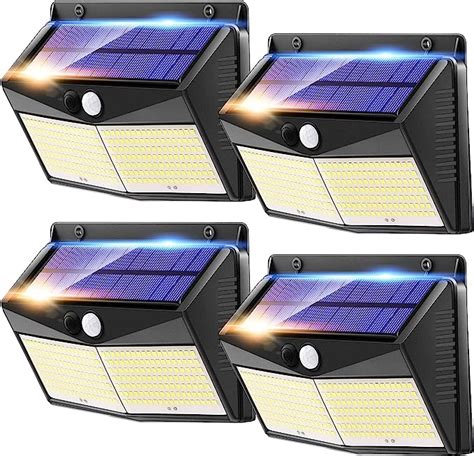 One Fire Luz Solar Exterior Jardin 248 LED 1500LM 4 Paquete Luces