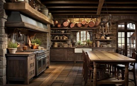 Premium Photo | Warmth and Character Rustic Farmhouse Kitchen