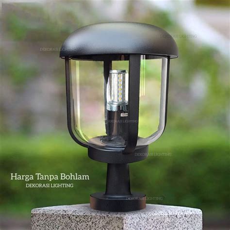 Jual Lampu Pilar Taman Pagar Hitam Outdoor Ip Waterproof Minimalis