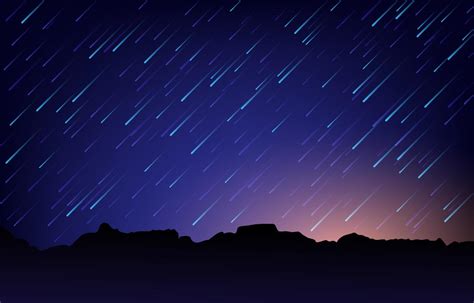 Technology Meteor Shower Event Shooting Stars At Night Sky Abstract Meteor Shower Background