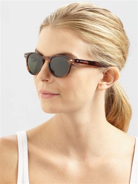 Love These Sunglasses Marc Jacobs Preppy Round Plastic Sunglasses In Brown Sunglasses Women