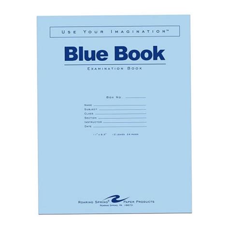 Blue Book Exam Book Wide Ruled 11 X 8 1 2 12 Sheets 24 Pages