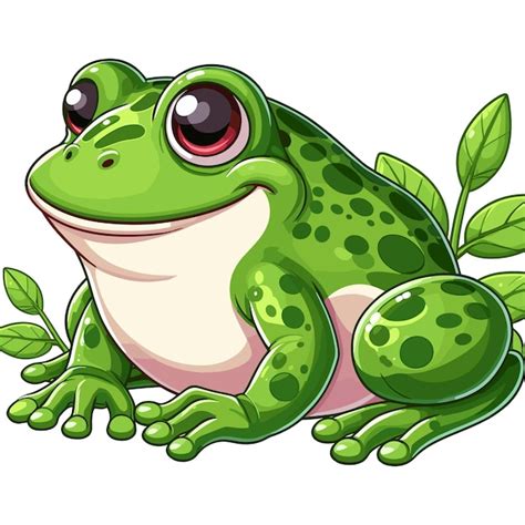 Premium Vector Cute Frog Cartoon Vector Style White Background