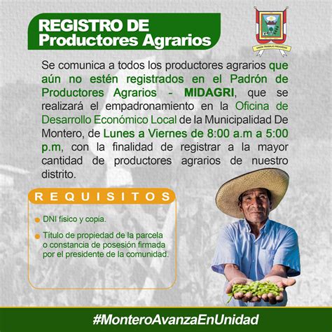 Inscripciones Abiertas Para El Padrón De Productores Agrarios Campañas Municipalidad