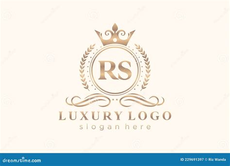 Initial RS Letter Royal Luxury Logo Template In Vector Art For