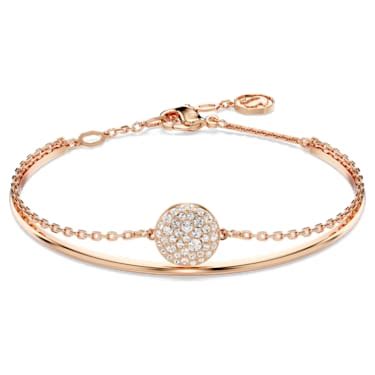 Bracelet jonc Sublima Blanc Placage de ton or rosé Swarovski