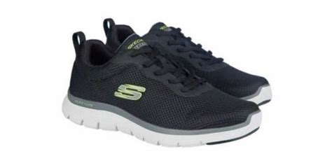 New Sketchers Mens Flex Lite Black Mesh Tennis Shoes With Memory Foam