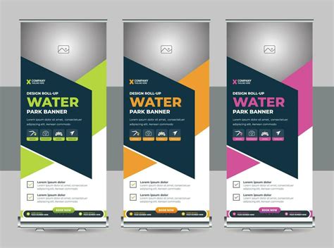 Modern Corporate Roll Up Banner Design Stand Template In Multiple Eye