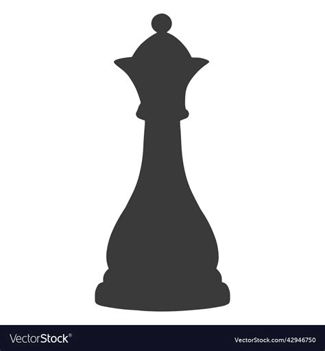 Queen chess piece simple silhouette high quality Vector Image