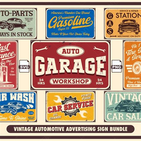 Vintage Tin Garage Signs - Etsy