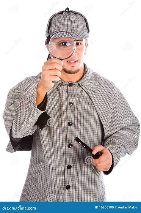 Sherlock Holmes With Magnifying Glass Stock Photo Image Of Curiosity