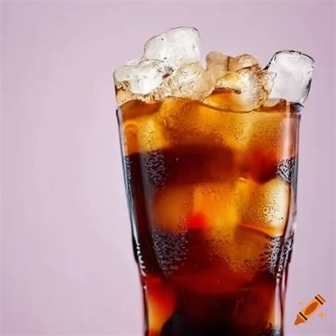 Glass Of Coca Cola With Ice Cubes On Craiyon