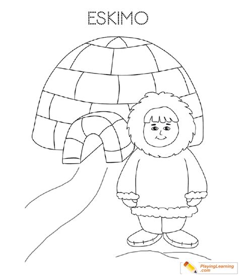 Eskimo Igloo Coloring Page 10 | Free Eskimo Igloo Coloring Page