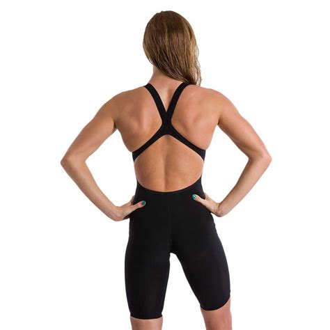 Speedo Fastskin Lzr Pure Valor Open Back Kneeskin Swimsuit Black Swiminn