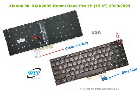 Laptop Notebook US Layout Keyboard For Xiaomi Mi XMA2009 Redmi Book Pro