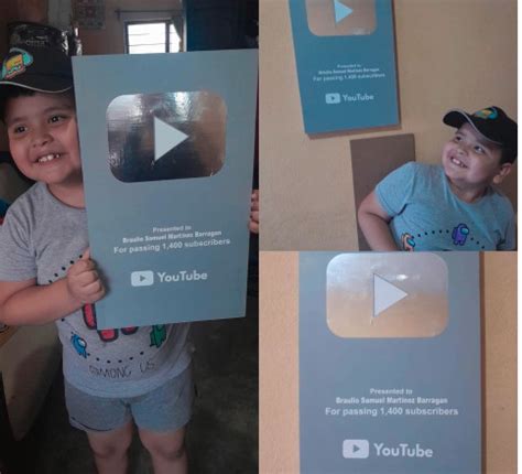 Papá crea placa de YouTube para celebrar los suscriptores de su hijo