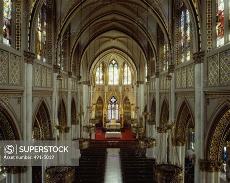 Interior of a cathedral, St. Helena Cathedral, Helena, Montana, USA ...