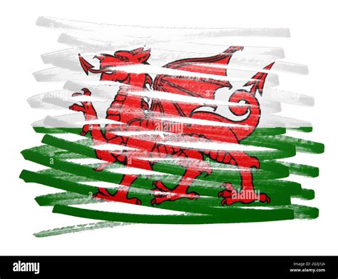 Outline map country wales flag hi-res stock photography and images - Alamy