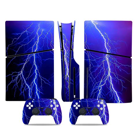 Blue Lightning Thunder Skin Sticker For PS5 Slim - ConsoleSkins.co