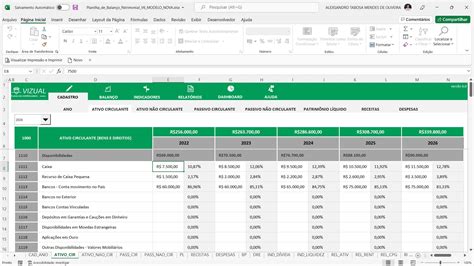 Planilha De Balanço Patrimonial Em Excel 6 0 Vizual Planilhas Empresariais Planilhas Em