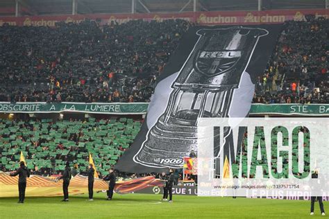 Tifo Sainte Barbe Lors Du Match RC Lens Olympique Lyonnais Ligue 1