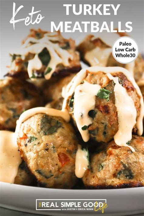 Flavorful Low Carb Turkey Meatballs With Spicy Aioli Sauce