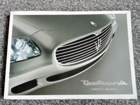 Maserati Quattroporte Handbook Owners Instruction Manual