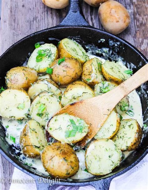 New Dill Potatoes With Scallion Cream Sauce Recipe Potatoes Dill Potatoes Diy Food Recipes