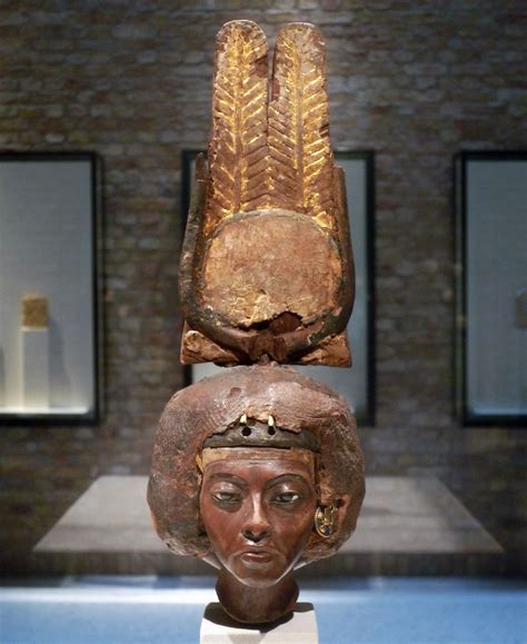 Portrait Head Of Queen Tiye With A Crown Of Two Feathers C 1355 Bce