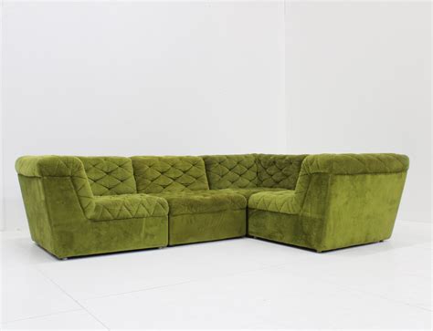 Vintage Modular Laauser Sofa In Velvet Green S